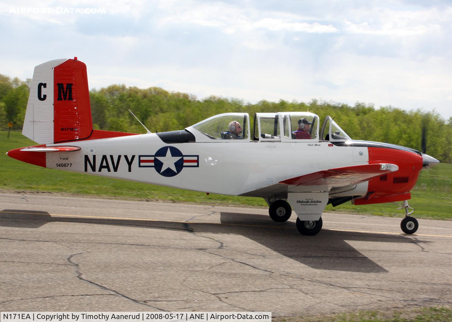 N171EA, 1955 Beech T-34B Mentor C/N BG-11, Blaine Aviation Weekend 2008. arrival