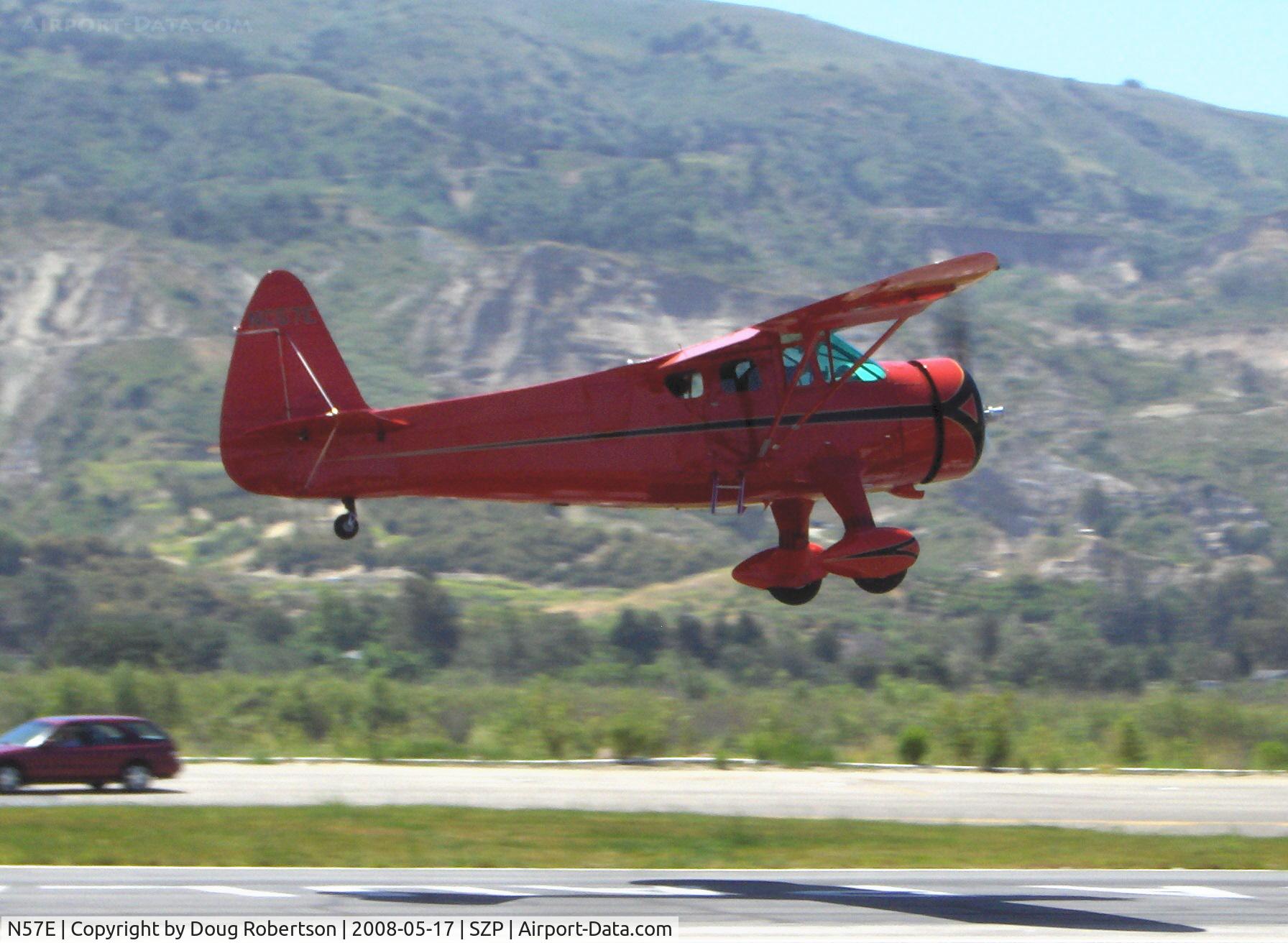 N57E, 1929 Howard Aircraft DGA-11 C/N 88, 1937 Howard DGA-11 CUSTOM, P&W R-985-N Wasp Jr. 450 Hp, takeoff climb Rwy 22 to SBP for lunch.
