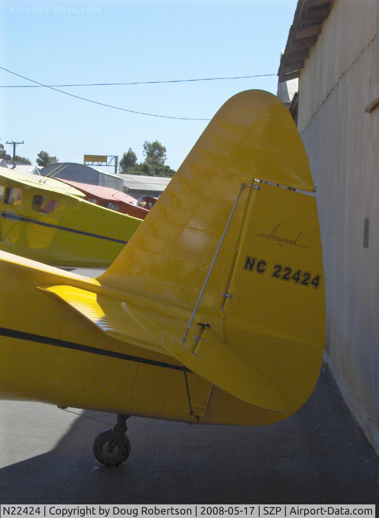 N22424, 1940 Howard Aircraft DGA-15P C/N 523, 1940 HOWARD DGA-15P, P&W R-985 Wasp Jr. 450 Hp, tail