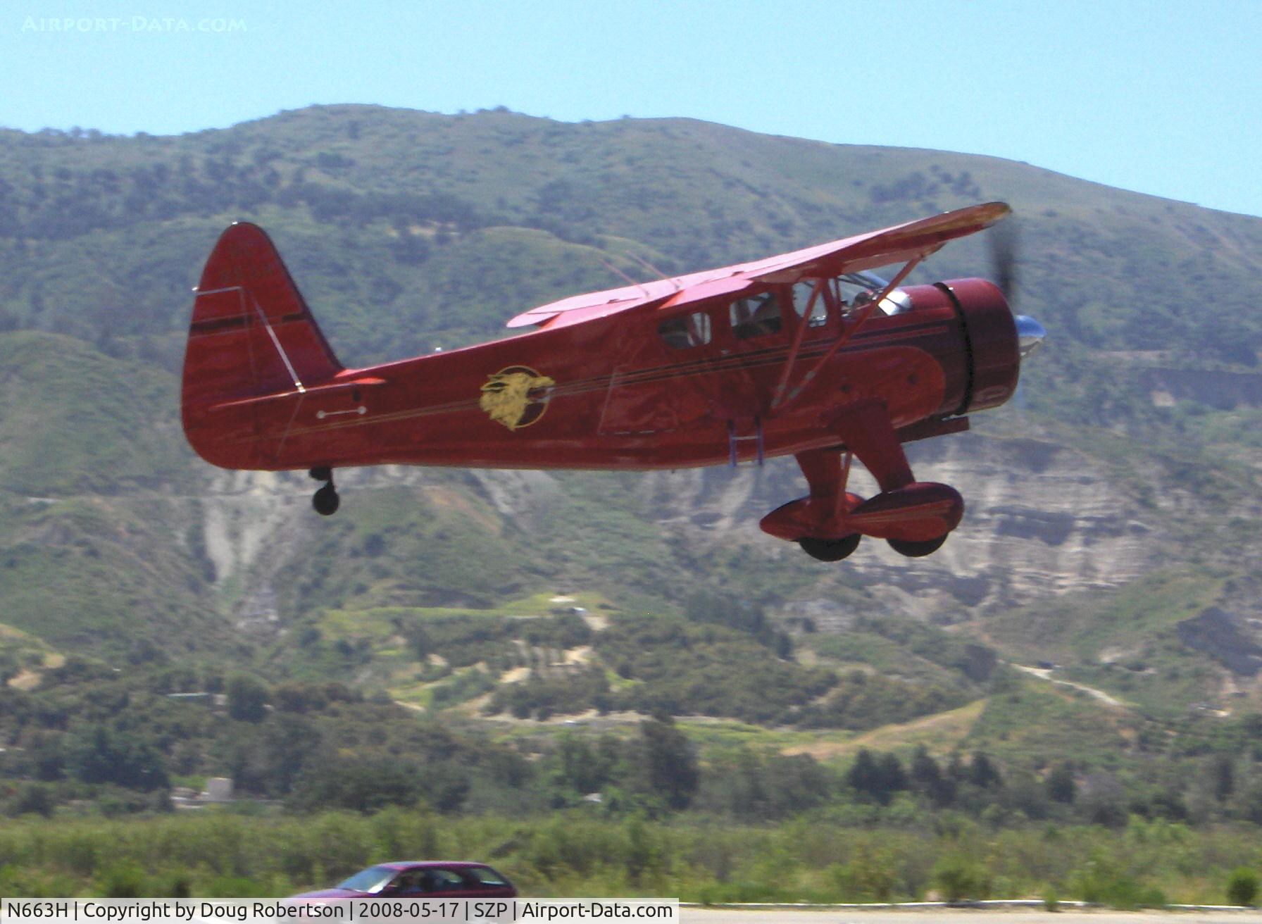 N663H, Howard Aircraft DGA-15P C/N 1766, Howard DGA-15P, Pratt & Whitney R-985 Wasp Jr. 450 Hp, takeoff climb Rwy 22 to SBP for lunch