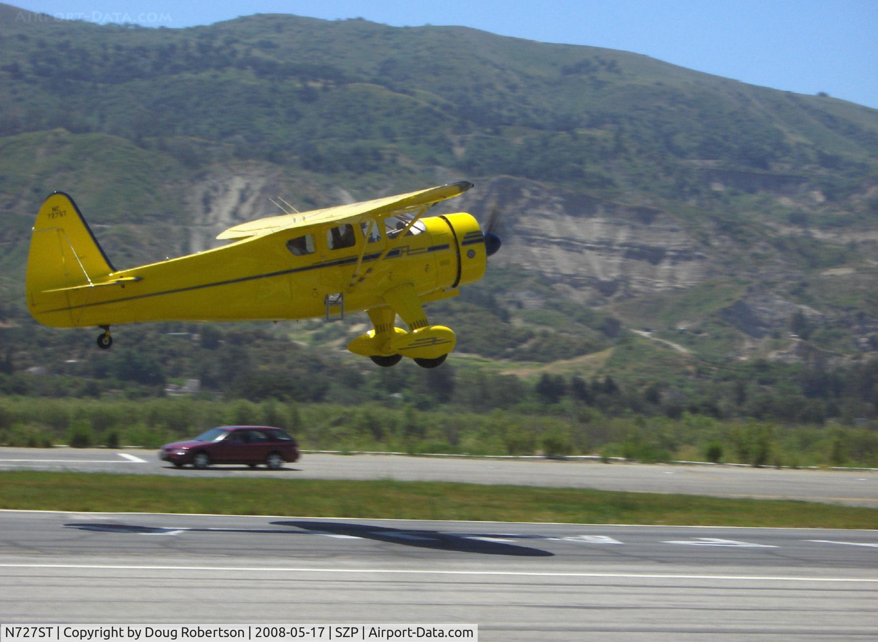 N727ST, 1944 Howard Aircraft DGA-15P C/N 1010, 1944 Howard DGA-15P P & W R985-AN Wasp Jr. 450 Hp. Takeoff climb Rwy 22 to SBP for lunch