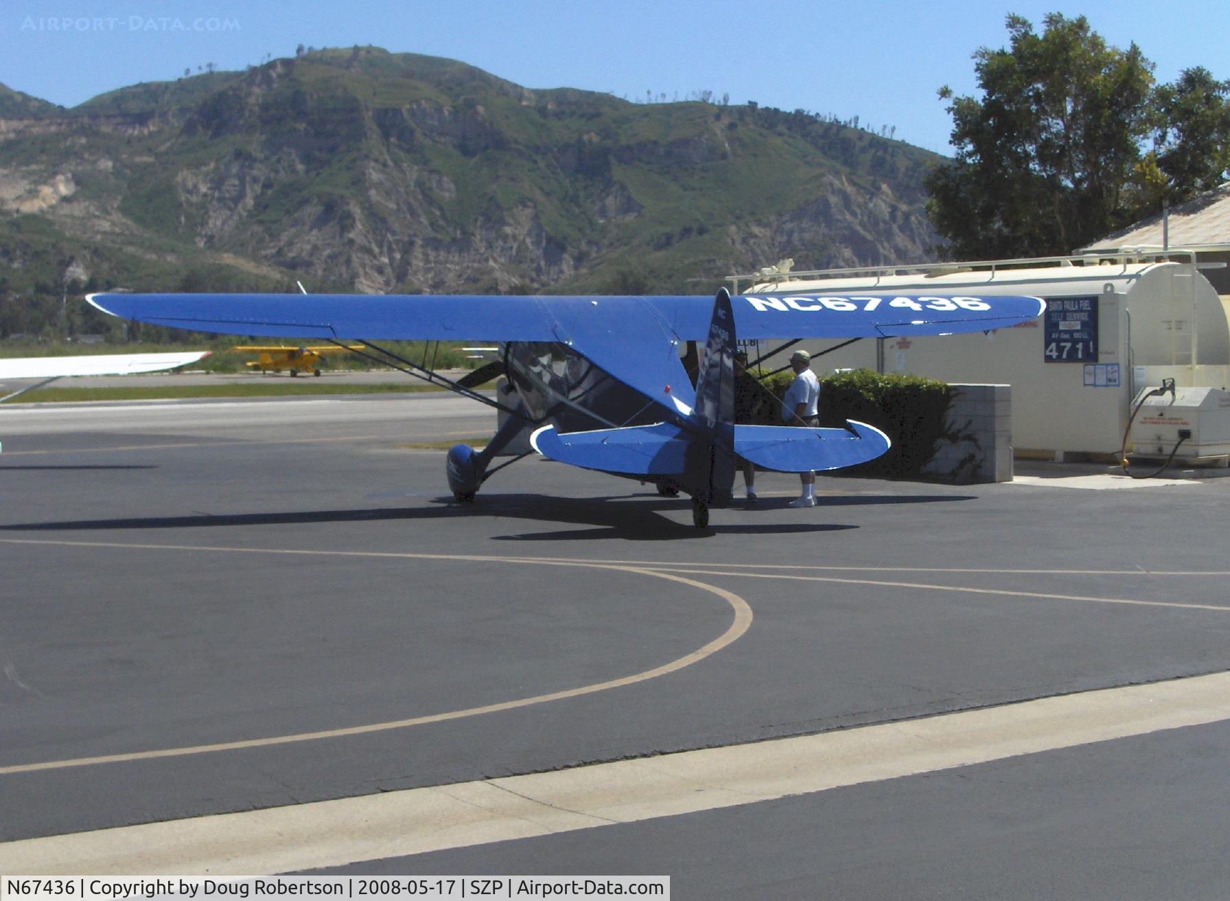 N67436, 1943 Howard Aircraft DGA-15P C/N 1743, 1943 Howard DGA-15P, Pratt & Whitney R-985 Wasp Jr. 450 Hp, refueling