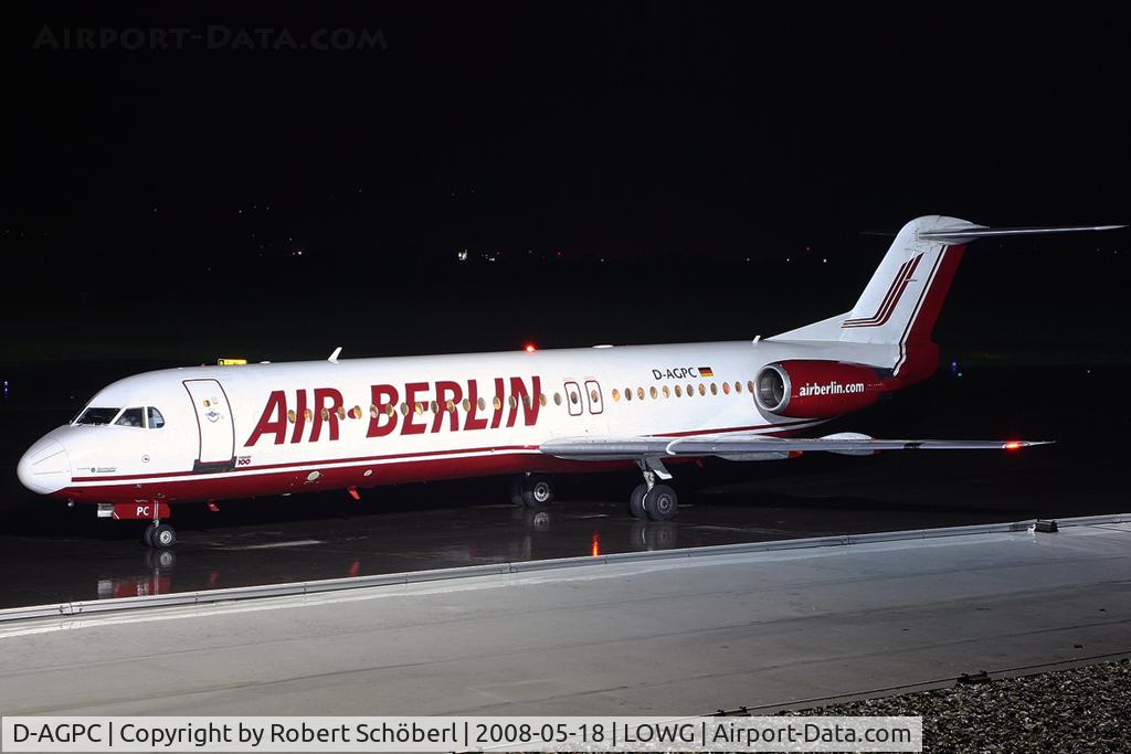 D-AGPC, 1989 Fokker 100 (F-28-0100) C/N 11280, Operated for TUI FLY Boeing 737