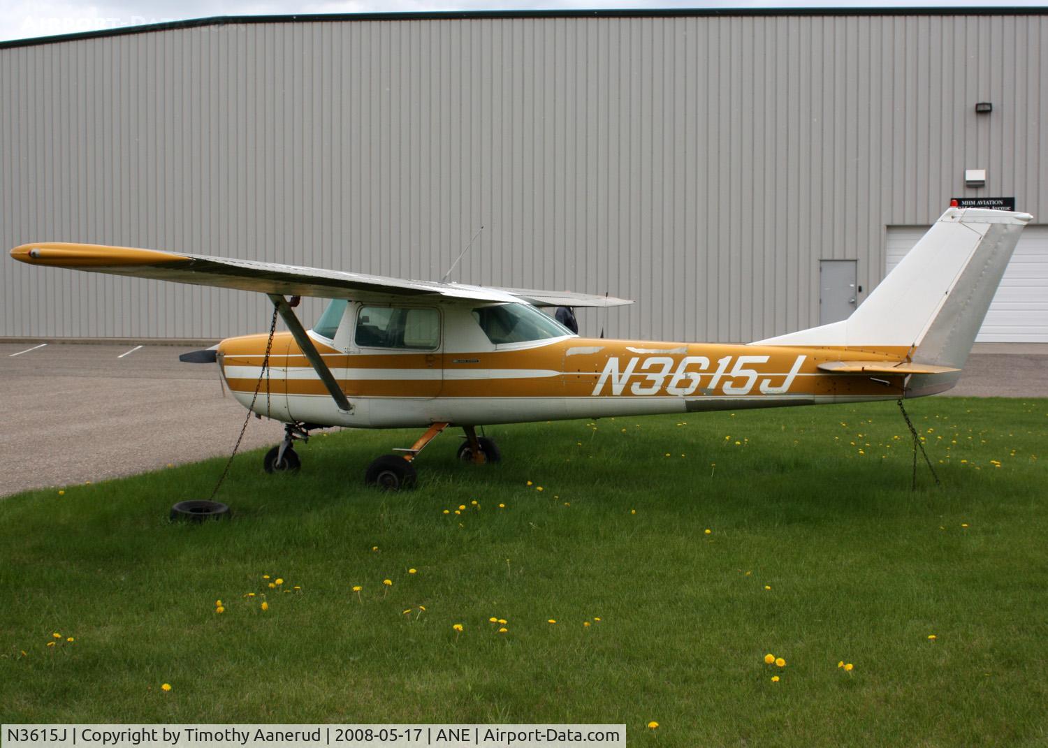 N3615J, 1966 Cessna 150G C/N 15064915, 1966 Cessna 150G, c/n 15064915, Tied down at Anoka County