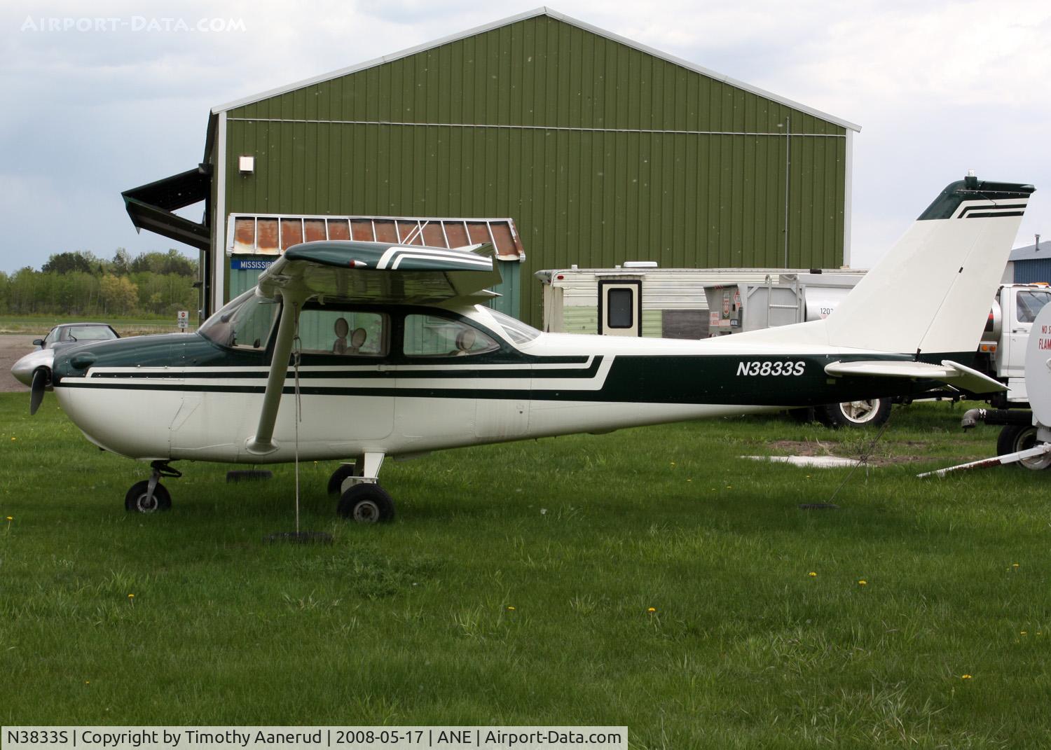 N3833S, 1963 Cessna 172E C/N 17251033, Tied down at Anoka County