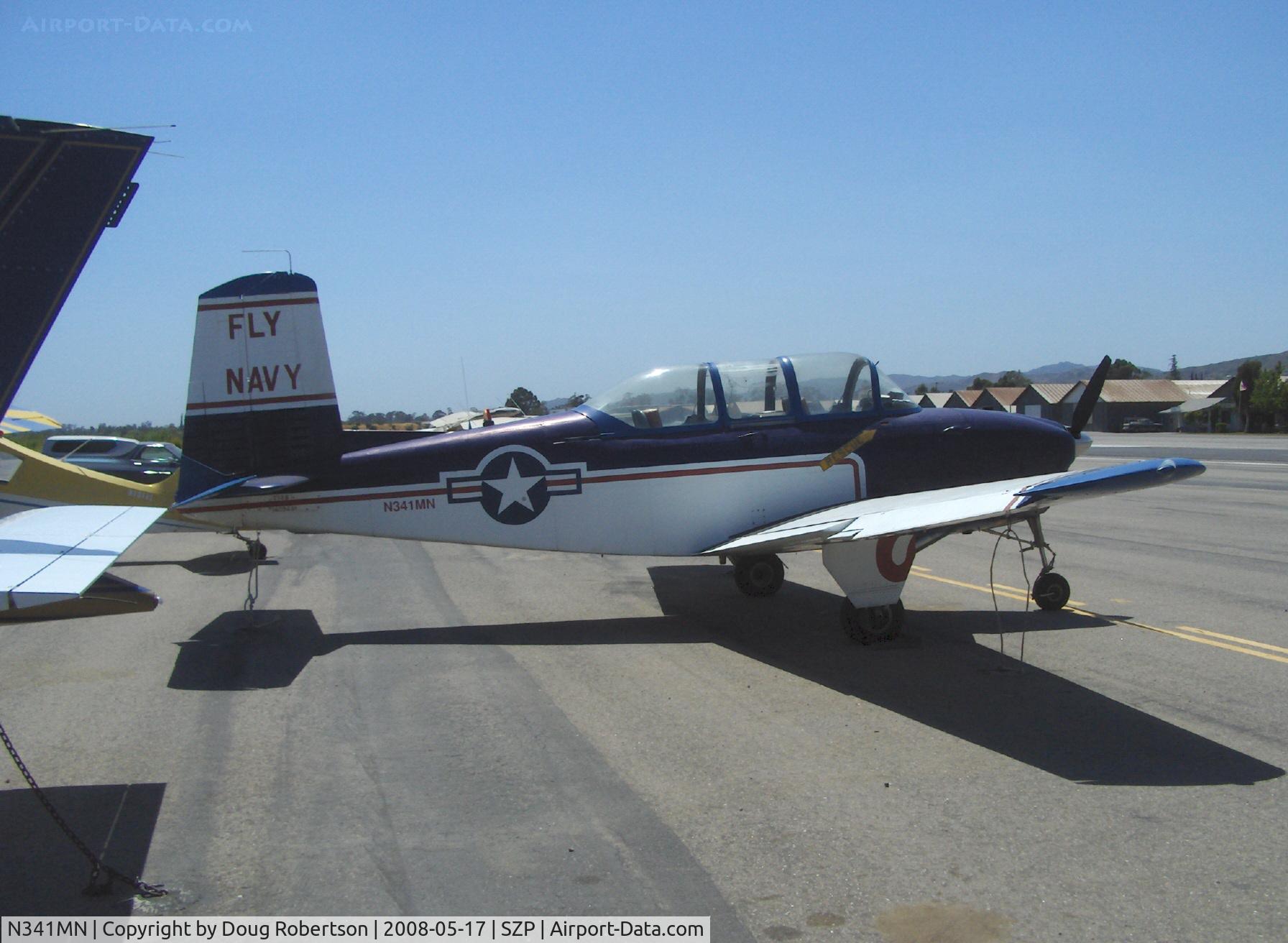 N341MN, 1956 Beech D-45 (T-34B) Mentor C/N BG-278, 1956 Beech D-45 as T34B MENTOR, Continental O-470-4 225 Hp