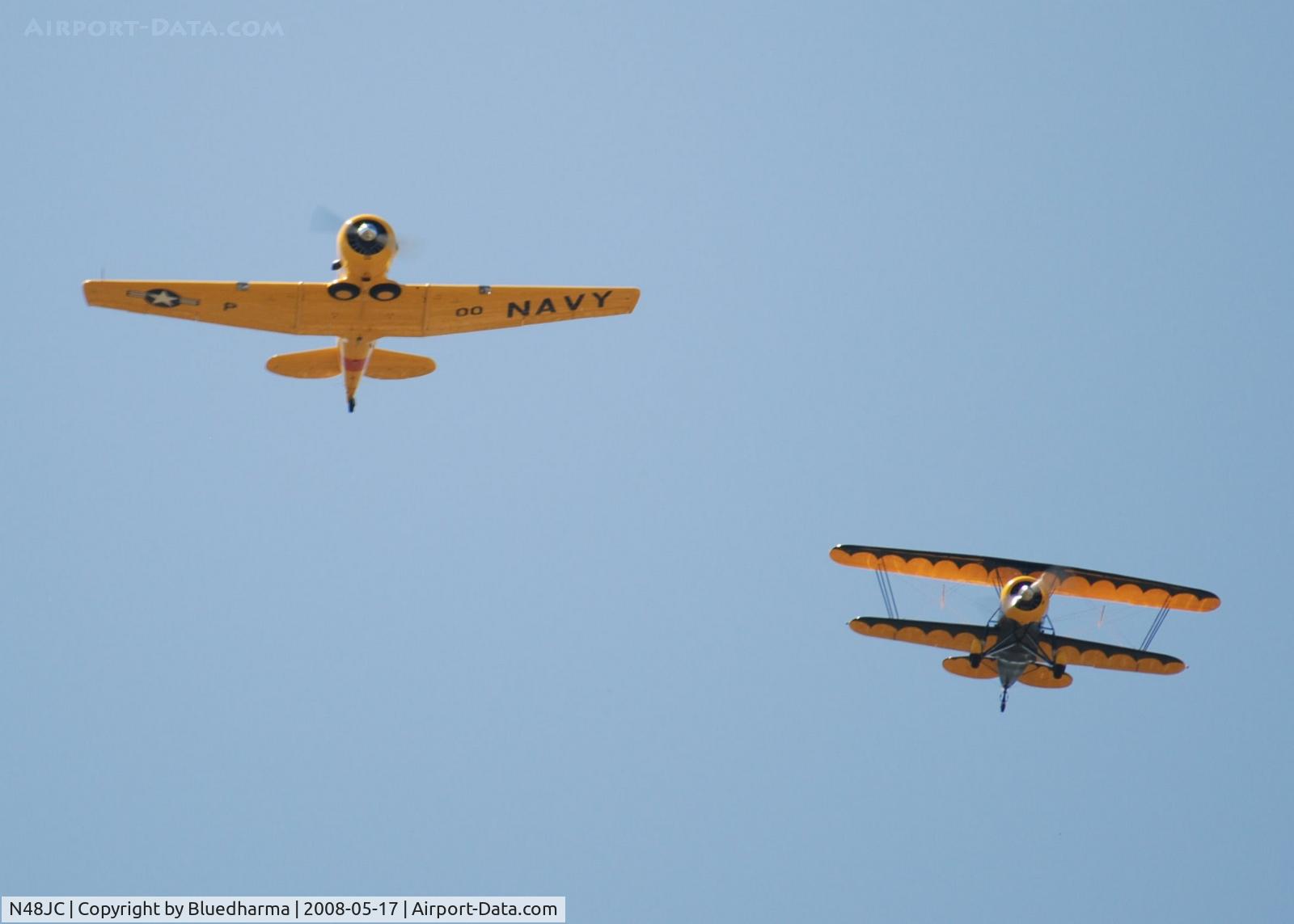 N48JC, North American AT-6G Texan Texan C/N 121-43192, Formation flight with N48TW over West Denver.