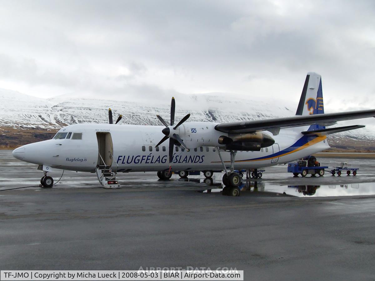 TF-JMO, 1990 Fokker 50 C/N 20205, Just landed in Akureyri as NY122 from Reykjavik