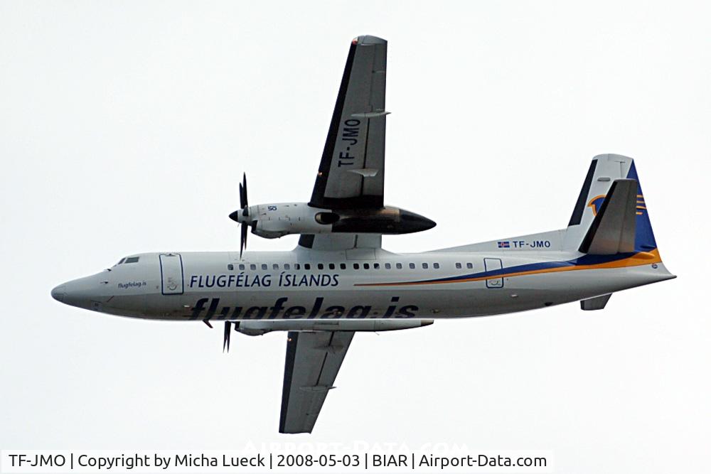 TF-JMO, 1990 Fokker 50 C/N 20205, Climbing out of Akureyri