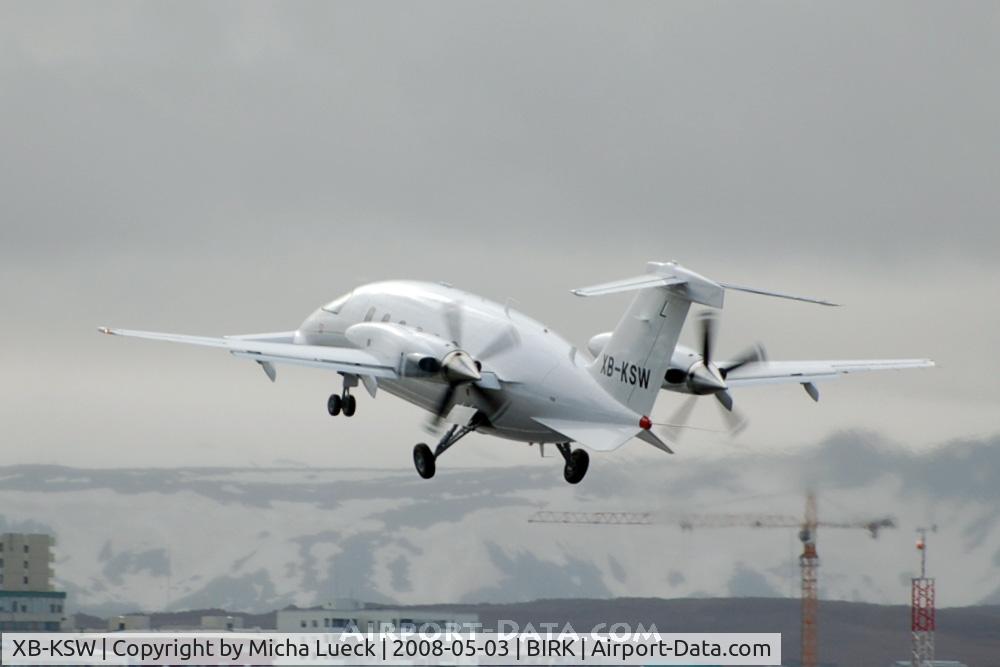 XB-KSW, 2008 Piaggio P-180 Avanti II C/N 1175, Climbing out of Reykjavik