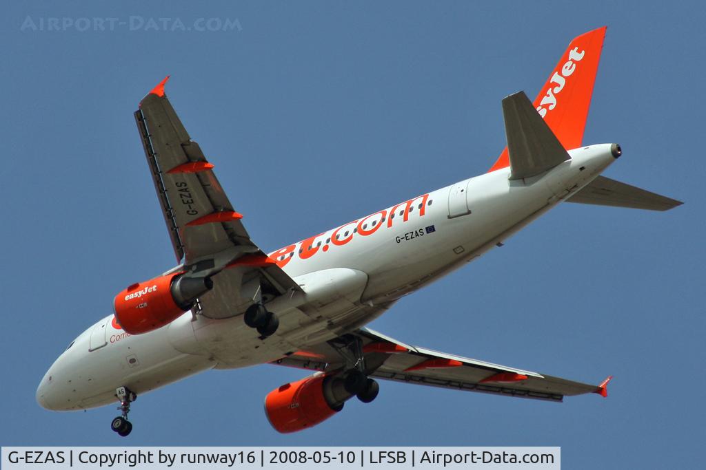 G-EZAS, 2006 Airbus A319-111 C/N 2779, landing on rwy 34 - ILS-34 approach inbound from LPL