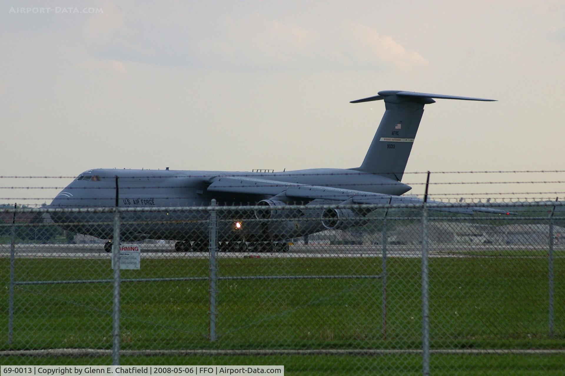 69-0013, 1969 Lockheed C-5A Galaxy C/N 500-0044, Taxiing for departure.  Seen from across the street.
