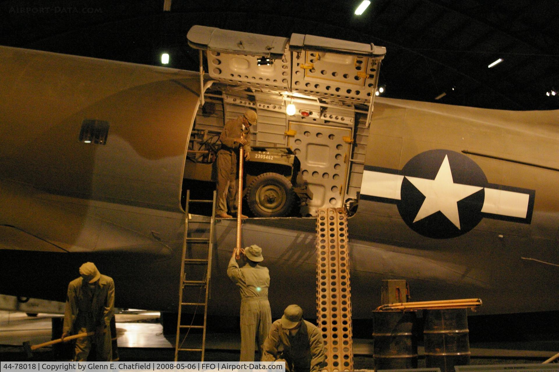 44-78018, 1944 Curtiss C-46D-15-CU Commando C/N 33414, Showing the cargo capability, at the National Museum of the U.S. Air Force