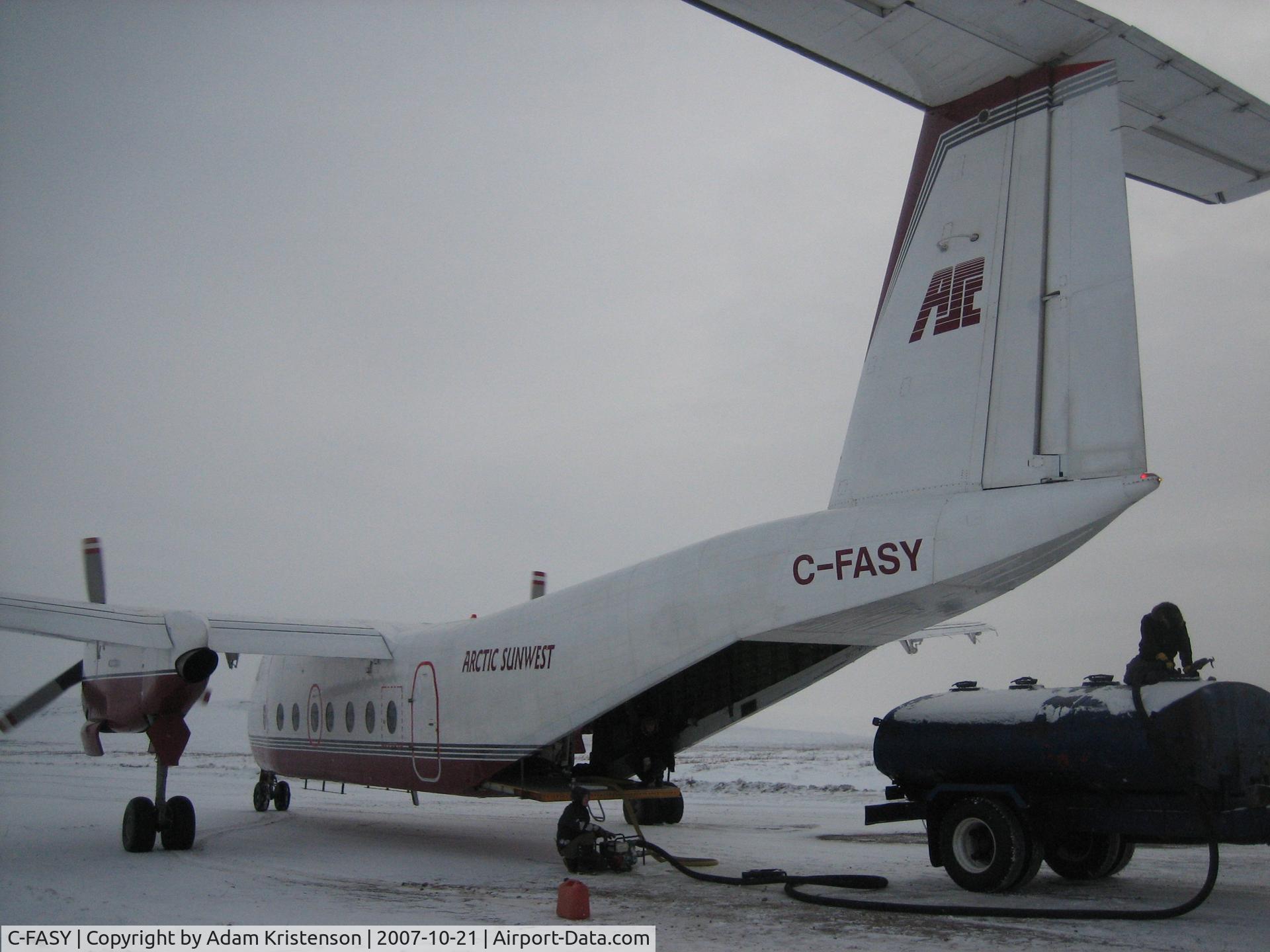 C-FASY, 1981 De Havilland Canada DHC-5A Buffalo C/N 107A, Buffalo unloading at exploration camp, NWT