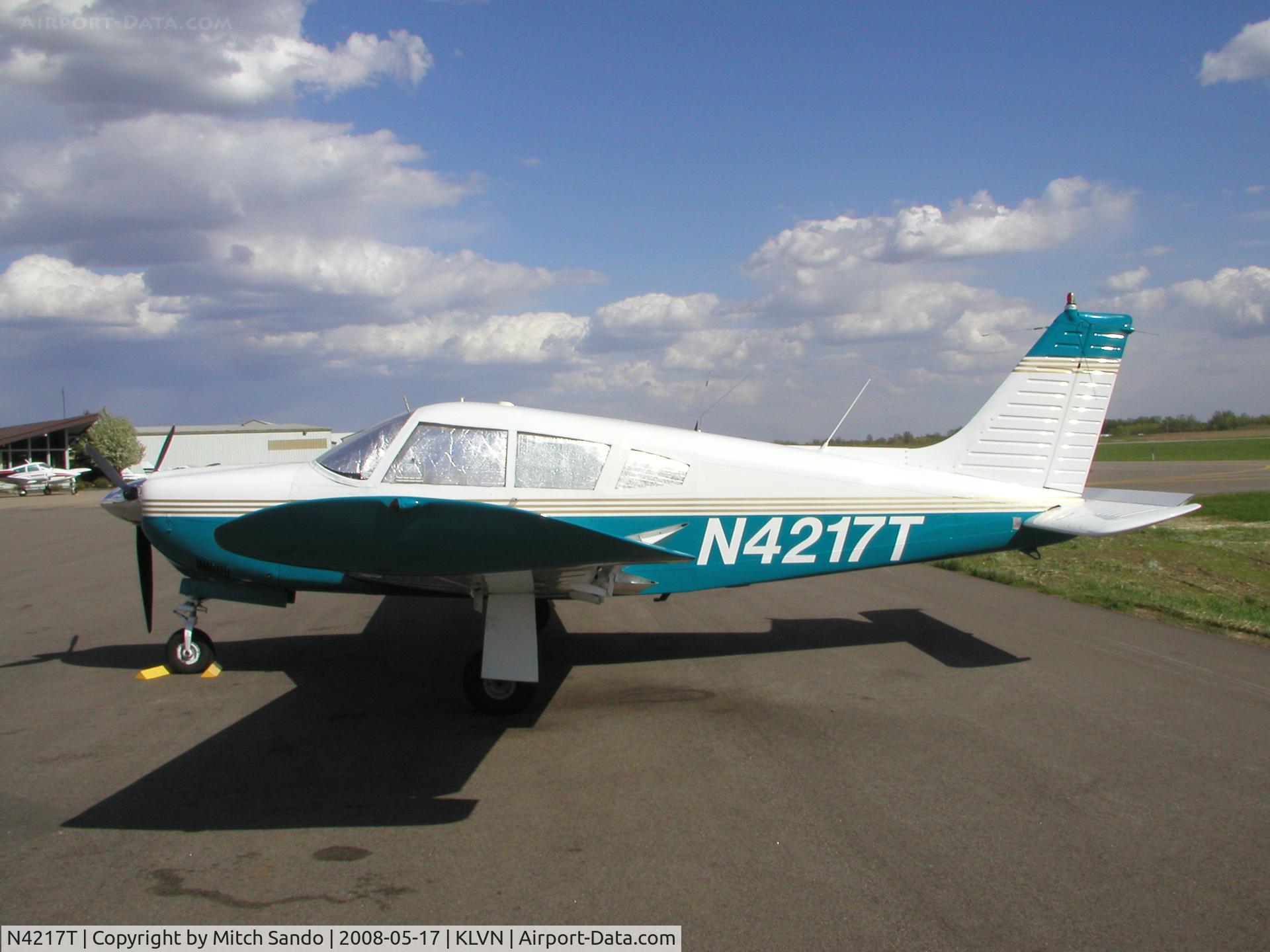 N4217T, 1968 Piper PA-28R-180 Cherokee Arrow C/N 28R-30975, Parked on the ramp at Airlake.
