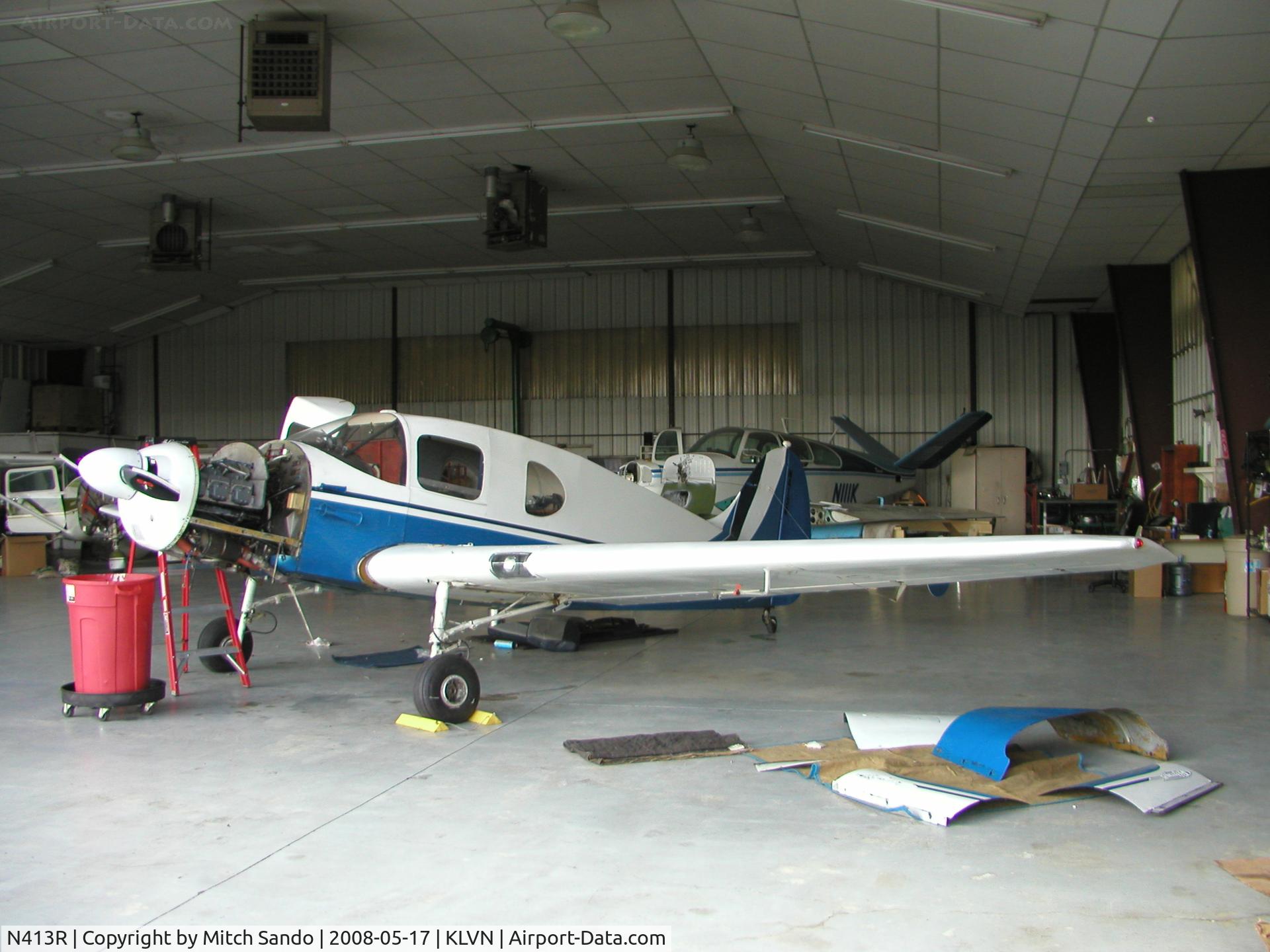 N413R, 1947 Bellanca 14-13-2 Cruisair Senior C/N 1531, Parked inside the maintenance hangar.