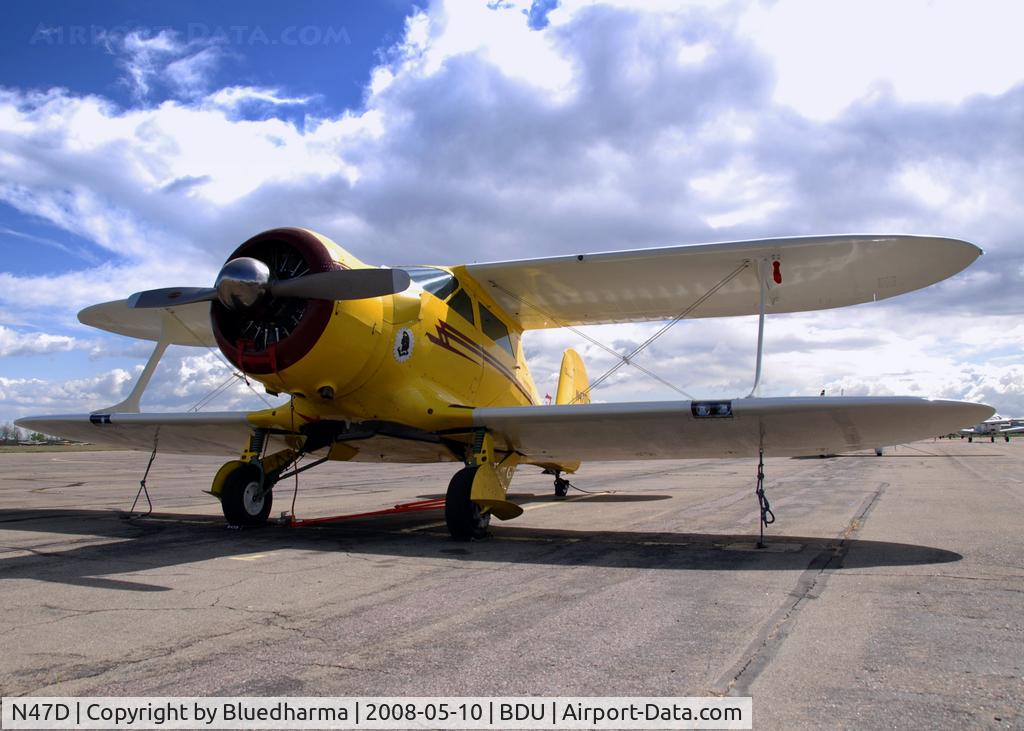 N47D, 1939 Beech D-17R C/N 289, Staggerwing parked for display at Boulder's Open House 2008.