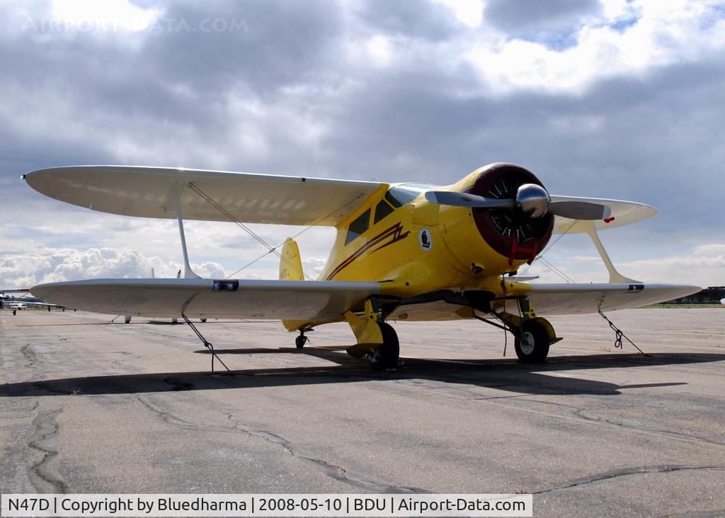 N47D, 1939 Beech D-17R C/N 289, Staggerwing parked for display at Boulder's Open House 2008.