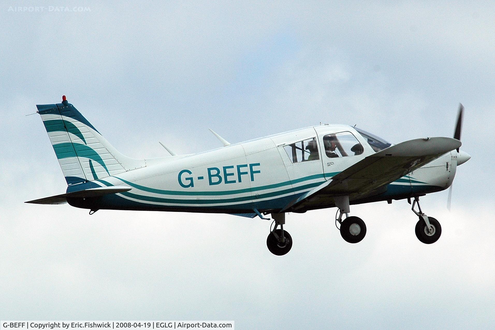 G-BEFF, 1973 Piper PA-28-140 Cherokee F C/N 28-7325228, 4. G-BEFF at Panshanger Airfield