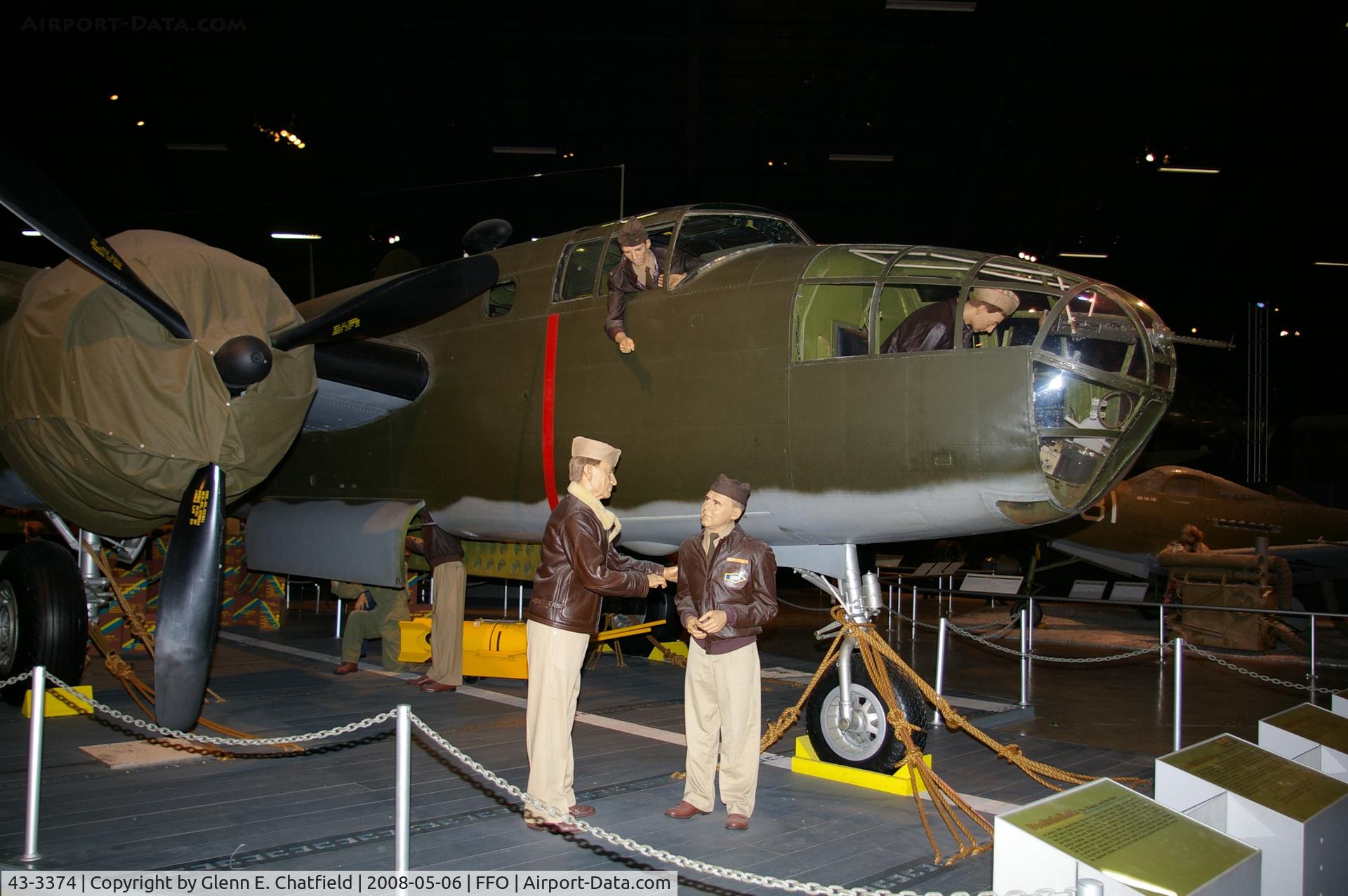 43-3374, 1943 North American B-25D Mitchell C/N 100-20700, That little guy is Jimmy Doolittle.  At the National Museum of the U.S. Air Force.