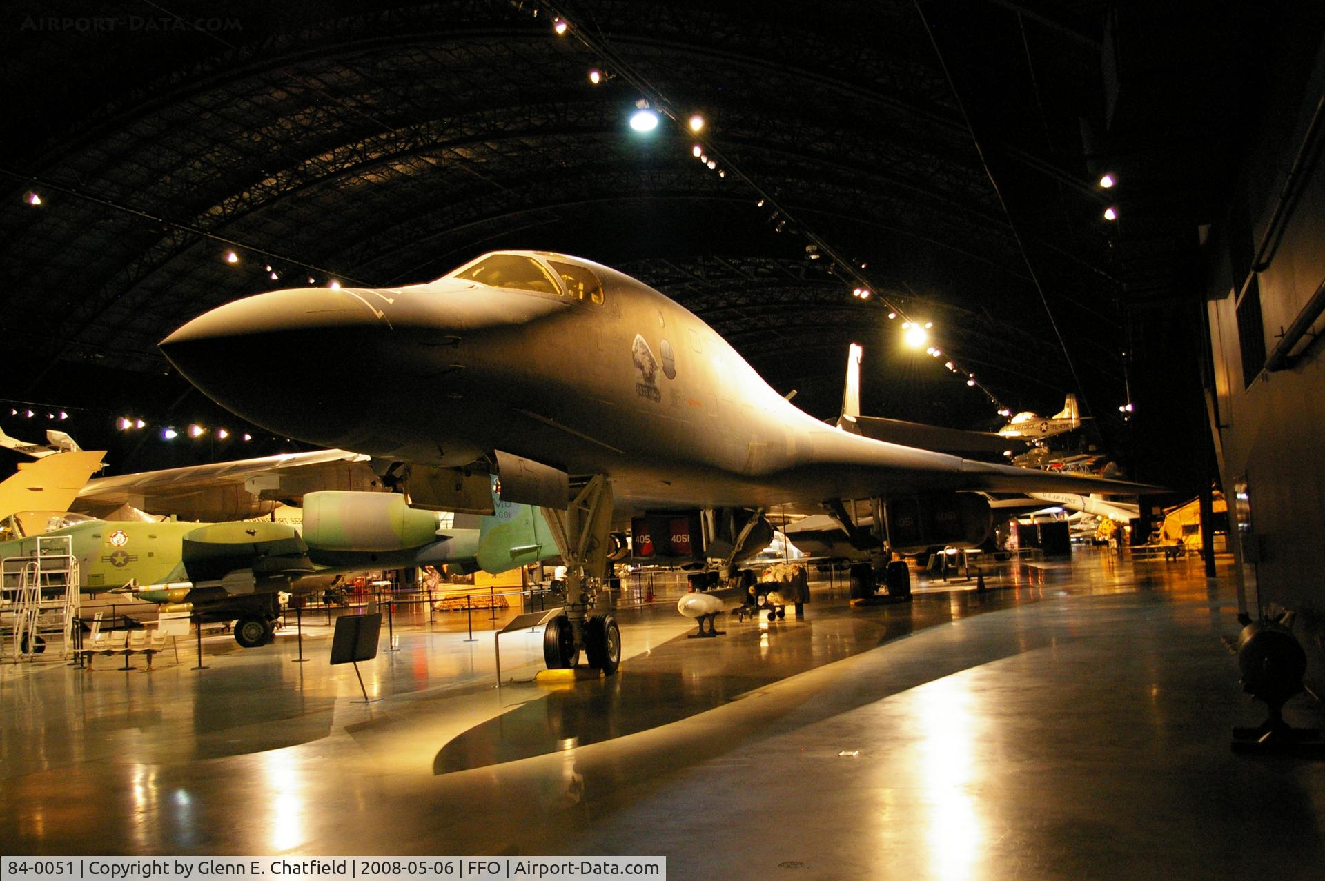 84-0051, 1984 Rockwell B-1B Lancer C/N 11, This bird retired in 2002.  Too tight for photography!  At the National Museum of the U.S. Air Force.