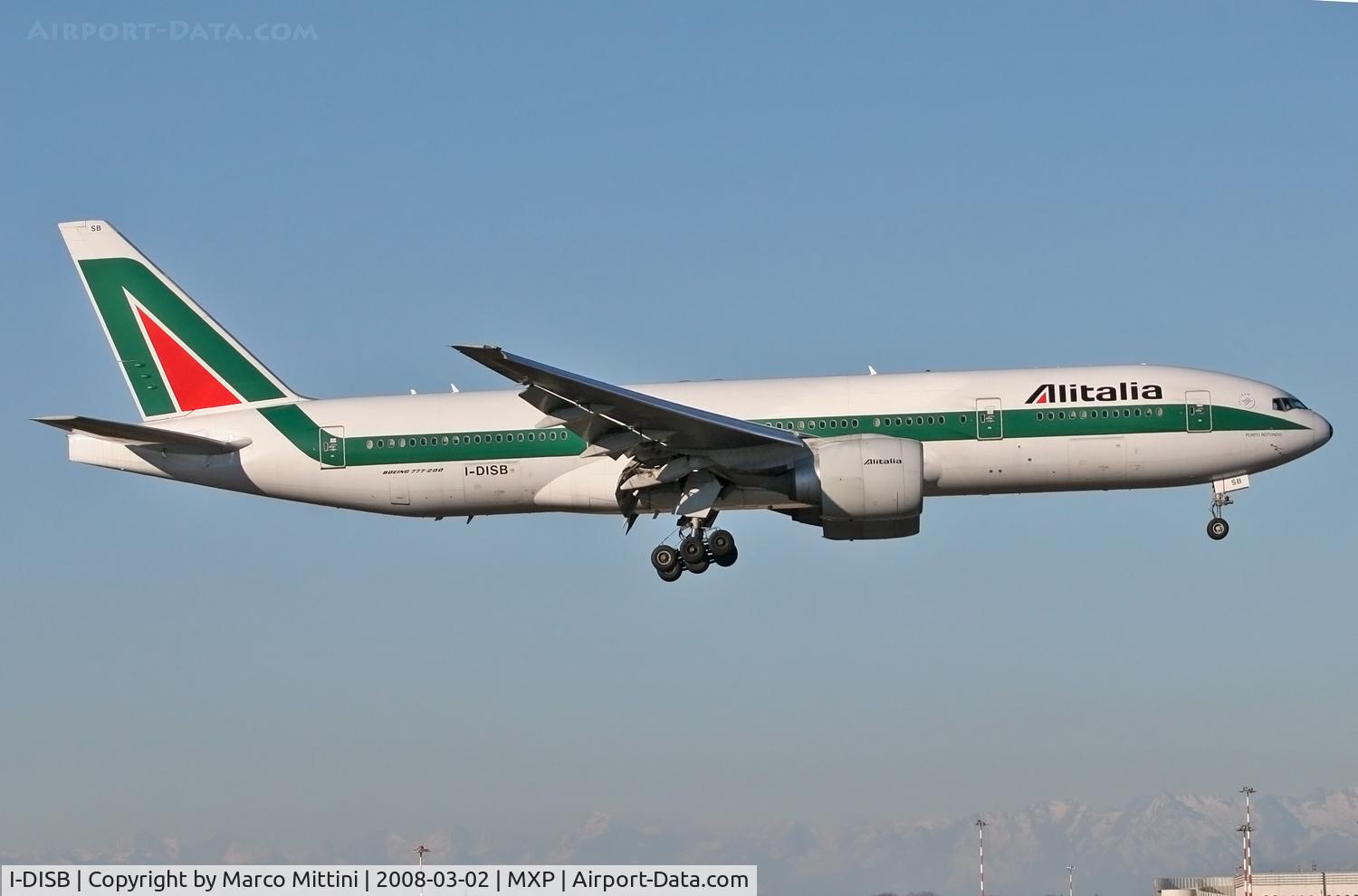 I-DISB, 2002 Boeing 777-243/ER C/N 32859, Landing at Milano Malpensa