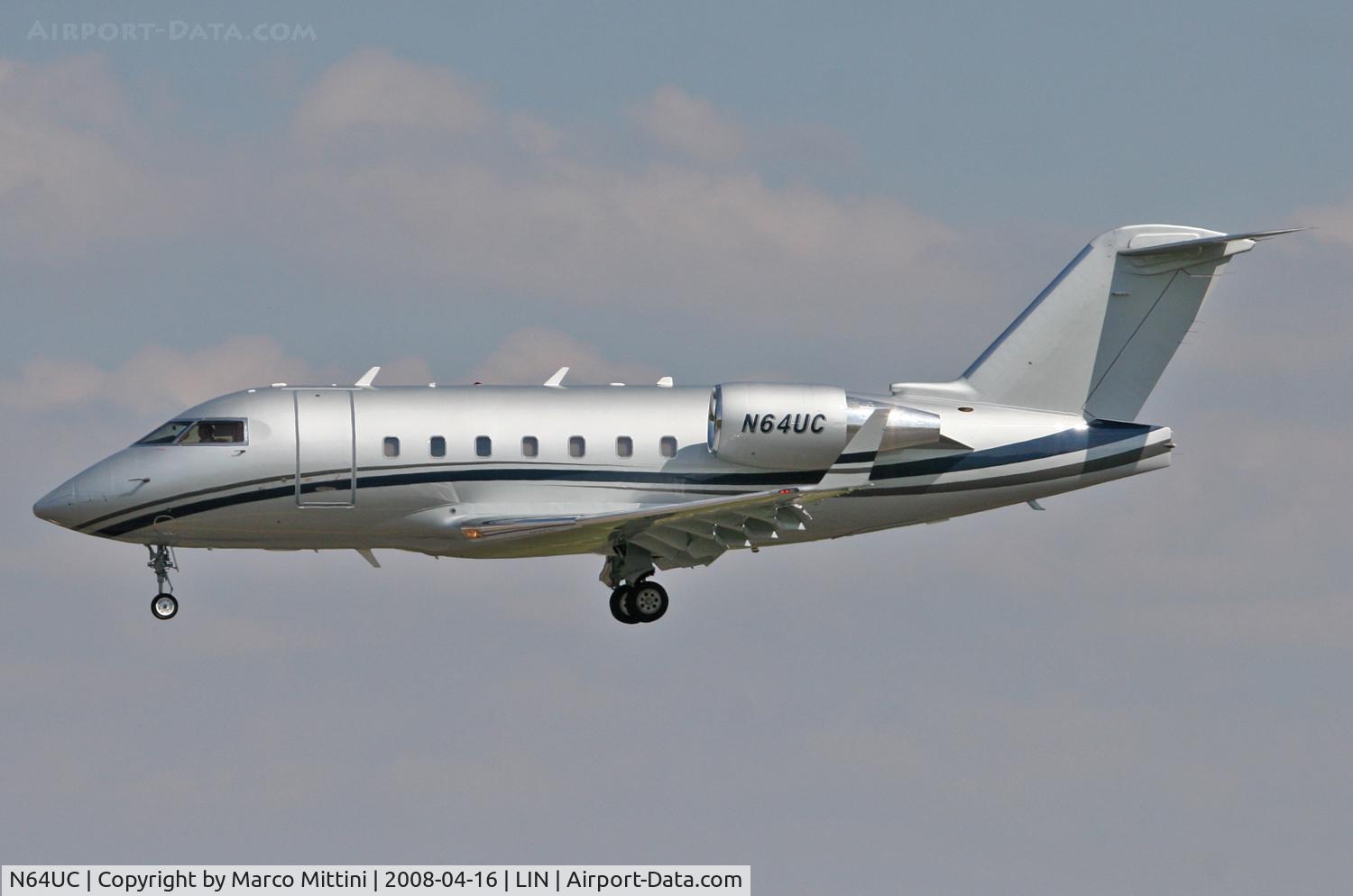 N64UC, 2004 Bombardier Challenger 604 (CL-600-2B16) C/N 5587, Landing at Milano Linate