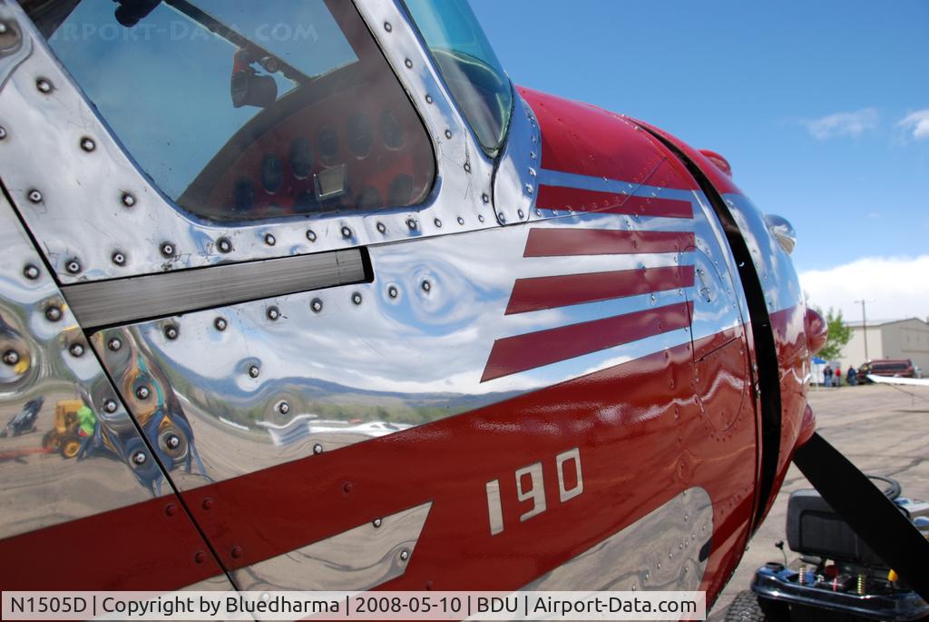 N1505D, 1951 Cessna 190 C/N 7727, Parked on display at Boulder's Open House 2008
