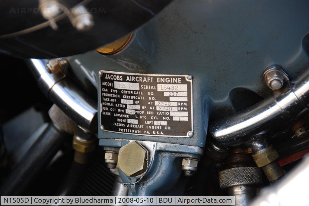 N1505D, 1951 Cessna 190 C/N 7727, Parked on display at Boulder's Open House 2008 (engine detail)