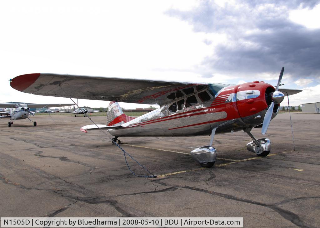 N1505D, 1951 Cessna 190 C/N 7727, Parked on display at Boulder's Open House 2008