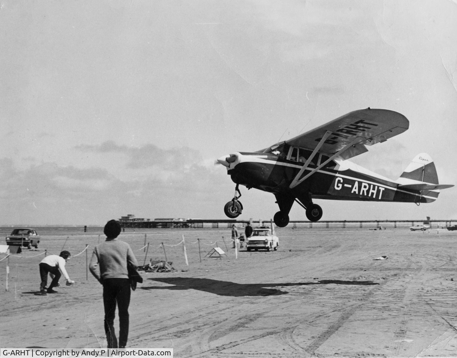 G-ARHT, 1960 Piper PA-22-150 Caribbean C/N 22-7583, Southport Beach 1972