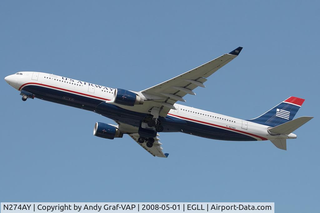 N274AY, 2000 Airbus A330-323X C/N 342, US Airways A330-300