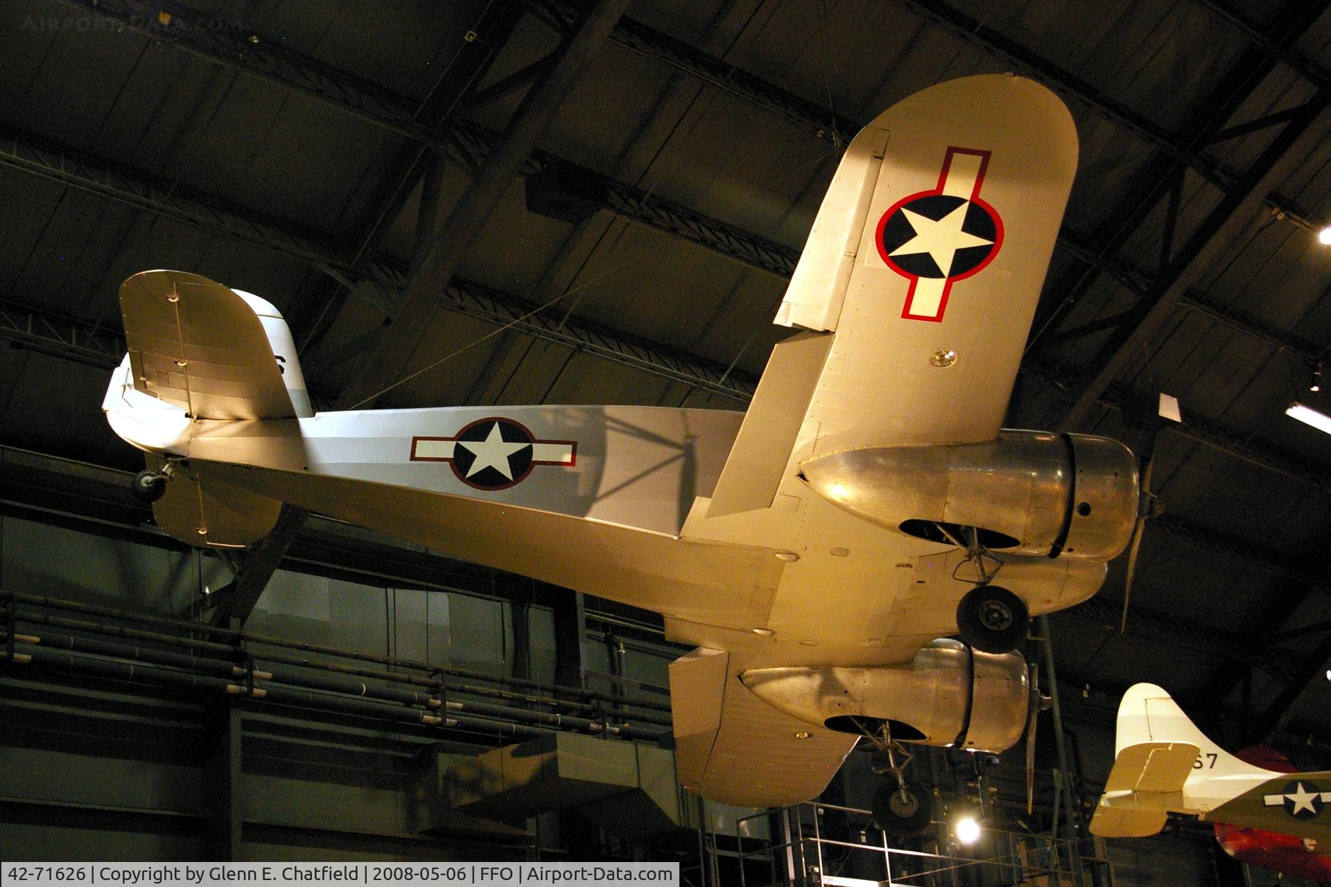 42-71626, 1942 Cessna UC-78B Bobcat Bobcat C/N 4322, Hanging from the ceiling in the National Museum of the U.S. Air Force