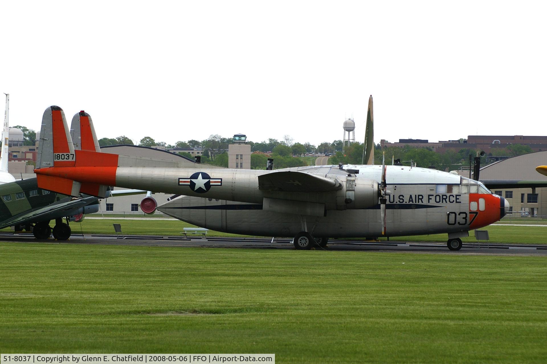 51-8037, 1951 Fairchild C-119J-FA Flying Boxcar C/N 10915, Outside the National Museum of the U.S. Air Force