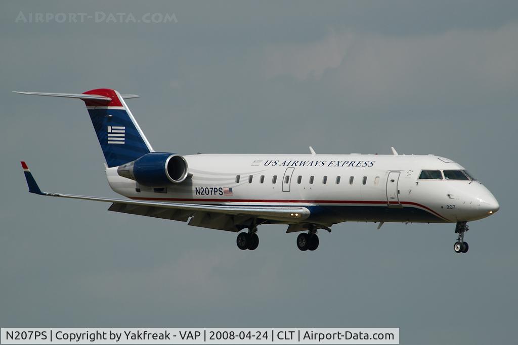 N207PS, 2003 Bombardier CRJ-200ER (CL-600-2B19) C/N 7873, PSA Regionaljet in US Airways colors