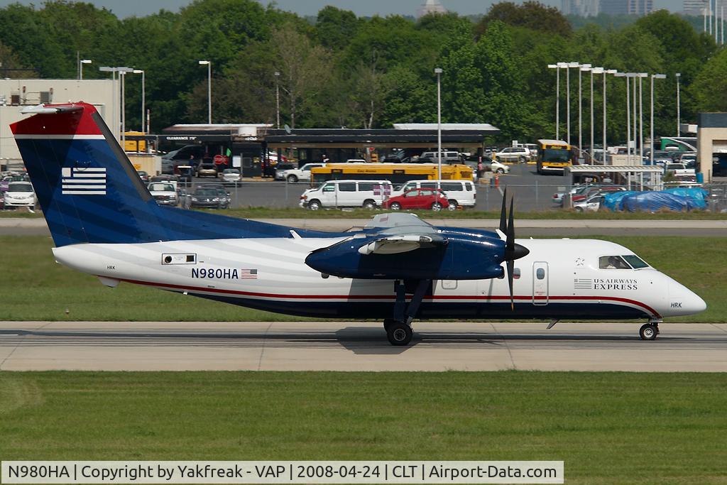 N980HA, 1994 De Havilland Canada DHC-8-102 Dash 8 C/N 376, Piedmont Airlines Dash8-100 in US Airways colors