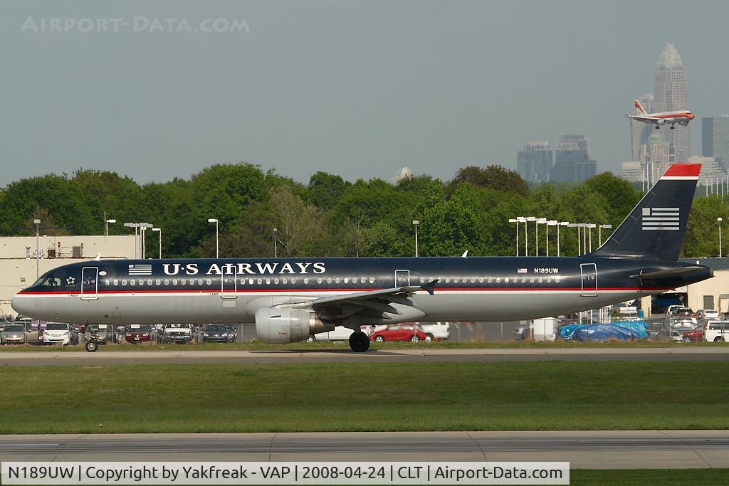 N189UW, 2001 Airbus A321-211 C/N 1425, US AIrways Airbus 321