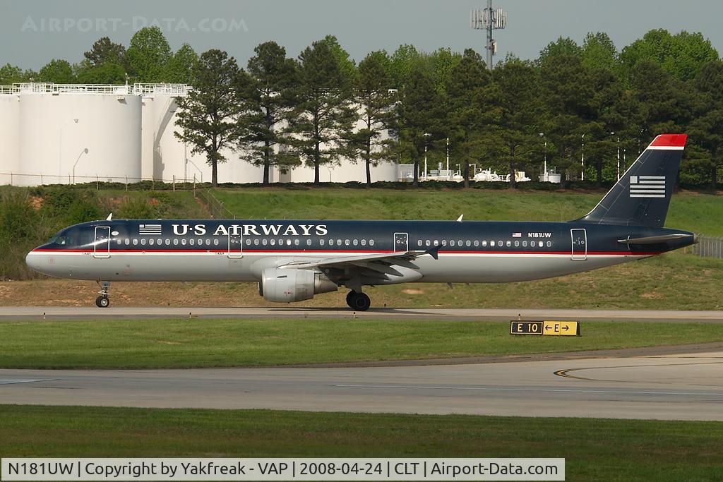 N181UW, 2001 Airbus A321-211 C/N 1531, US AIrways Airbus 321