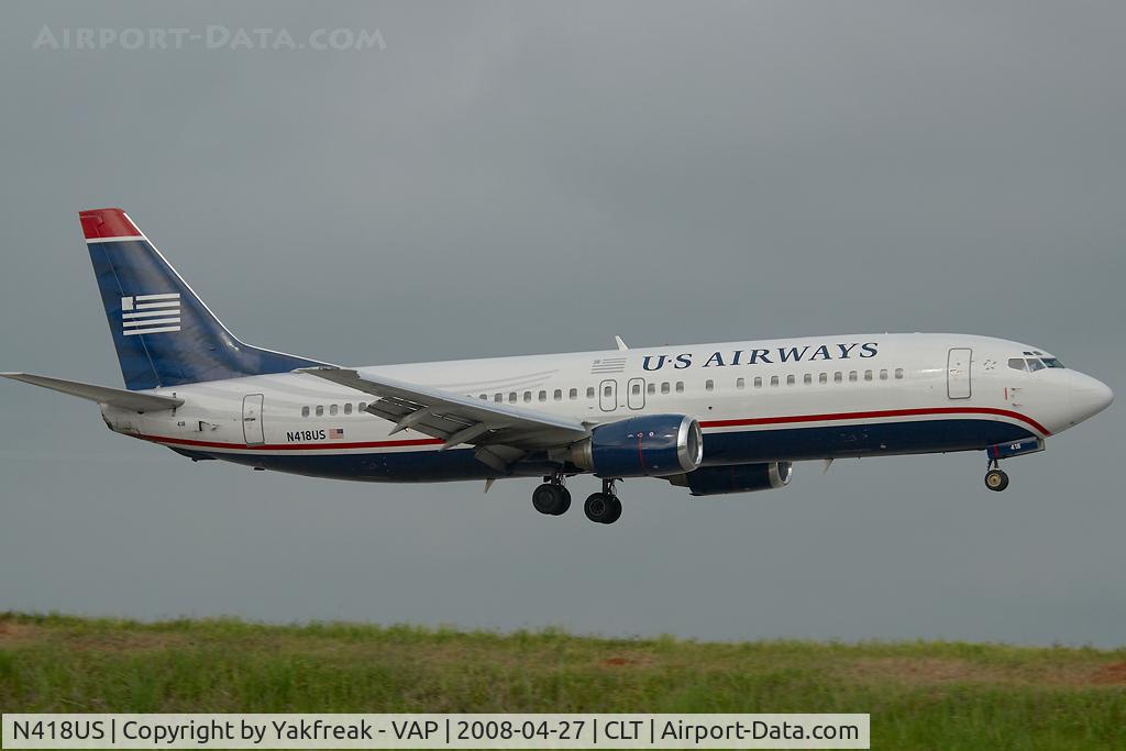 N418US, 1989 Boeing 737-401 C/N 23985, US Airways Boeing 737-400