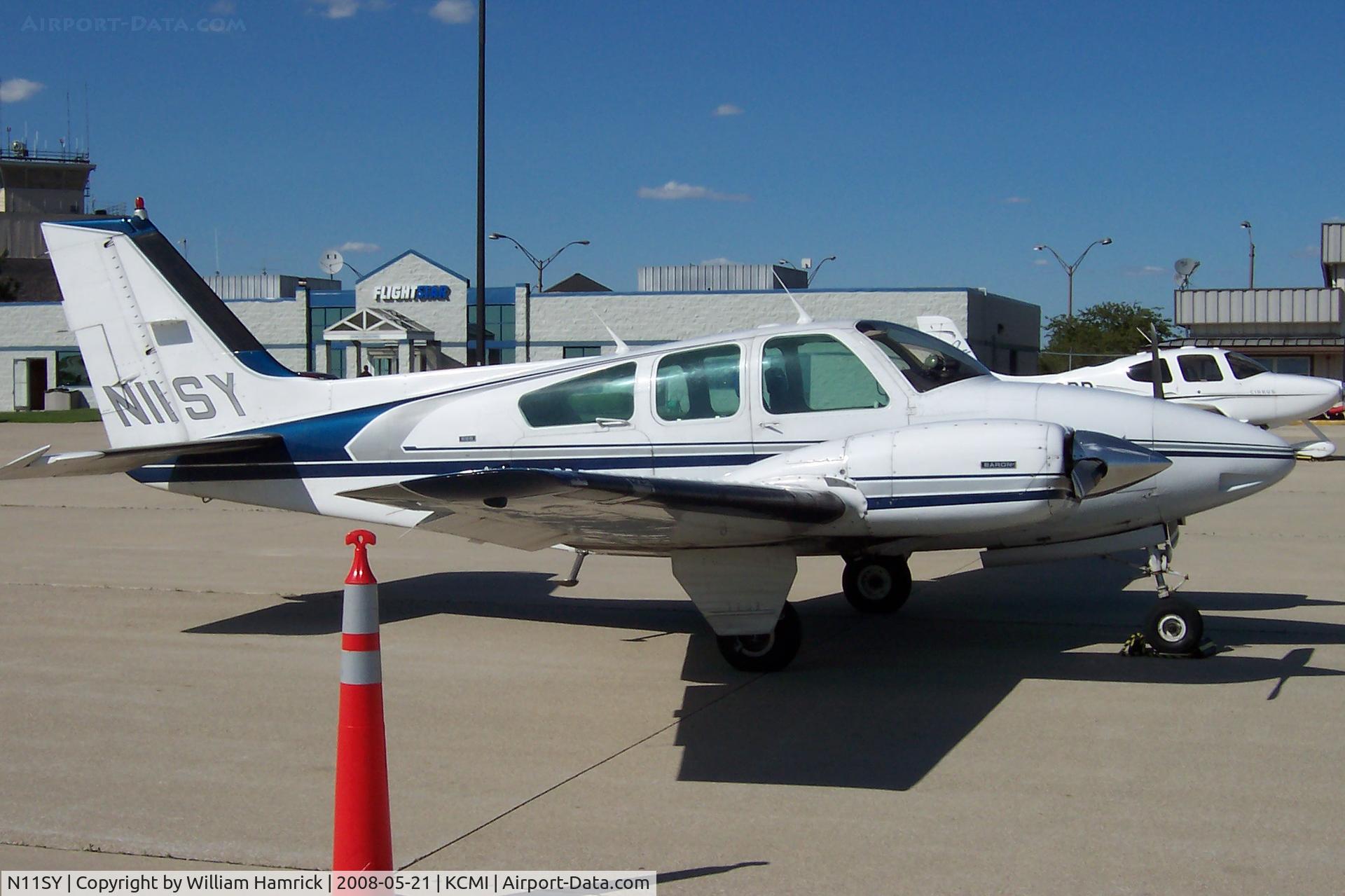 N11SY, Beech 95-B55 Baron C/N TC-1468, On the Ramp at FlightStar Champaign