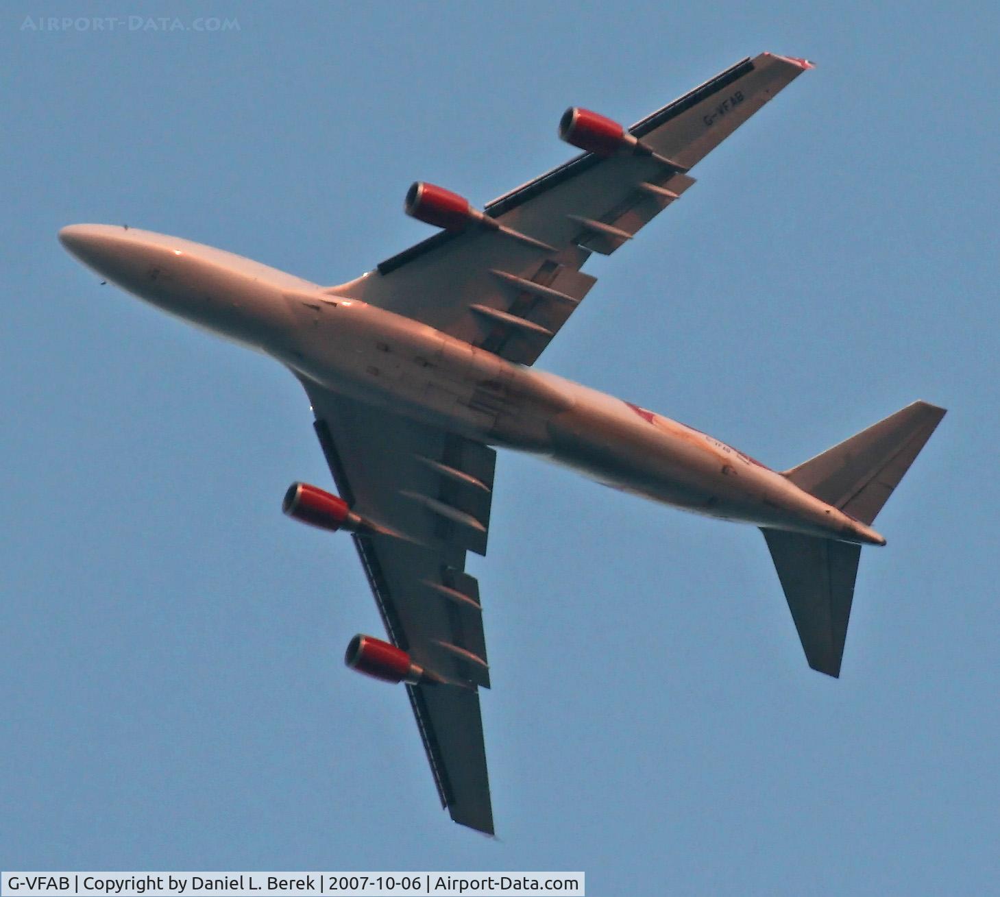 G-VFAB, 1994 Boeing 747-4Q8 C/N 24958, A majestic British lady sails over Sandy Hook, NJ, on a crisp autumn evening, en route to JFK.