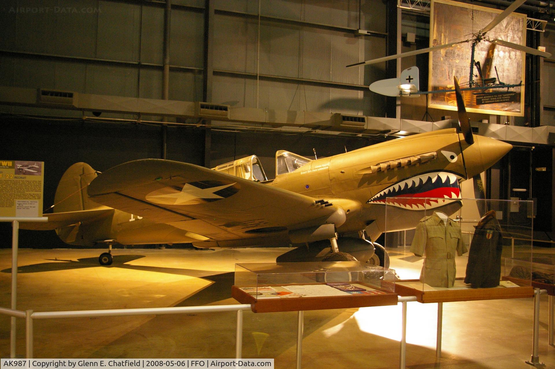 AK987, 1942 Curtiss P-40E Kittyhawk 1A C/N 18731, Displayed at the National Museum of the U.S. Air Force