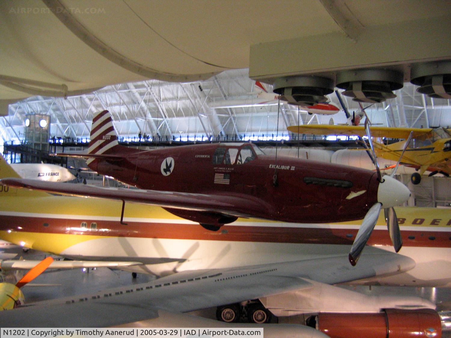 N1202, 1944 North American P-51C-10 Mustang C/N 111-29080, Nation Air and Space Museum Udvar-Hazy Center