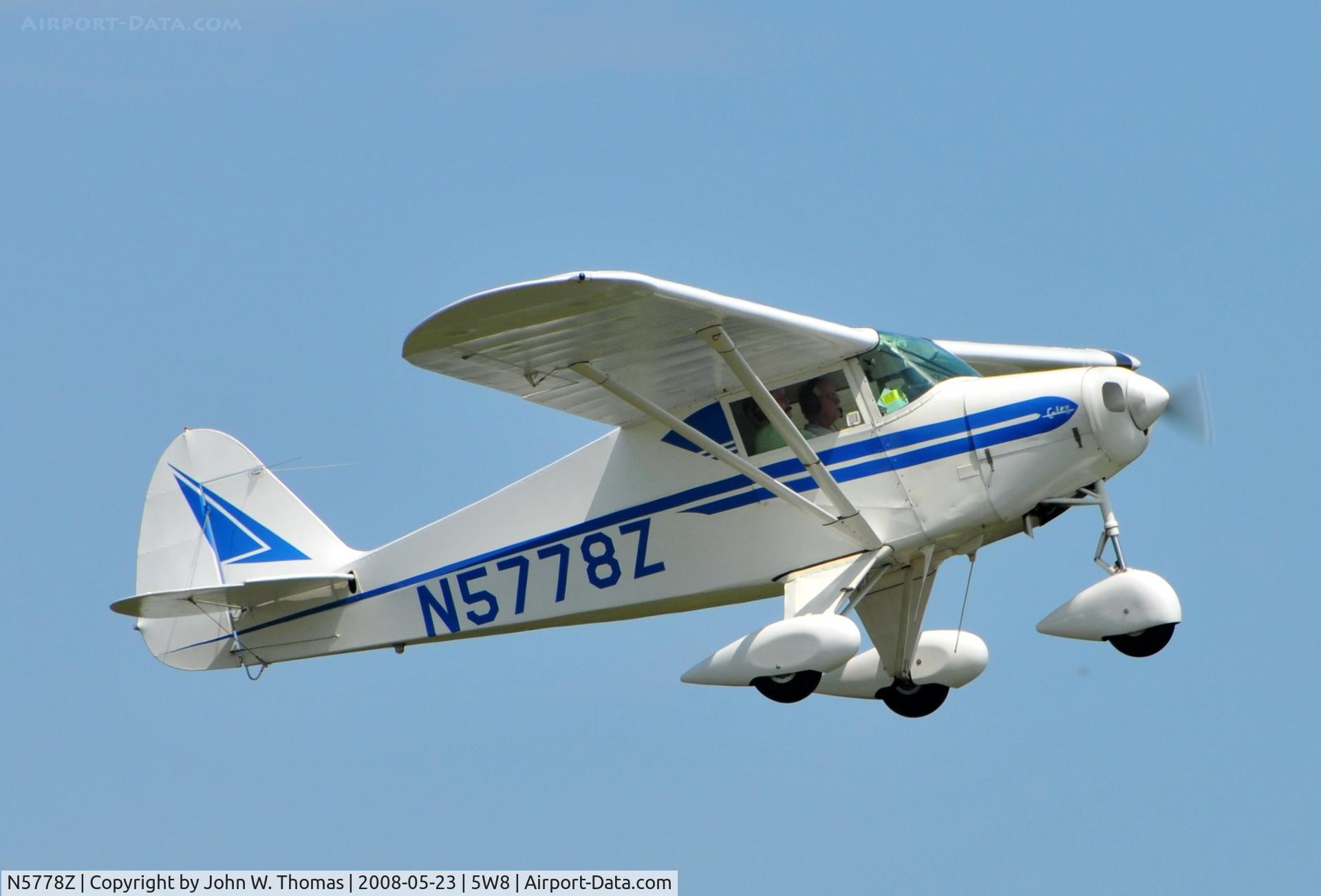 N5778Z, 1963 Piper PA-22-108 Colt C/N 22-9623, Departing runway 22