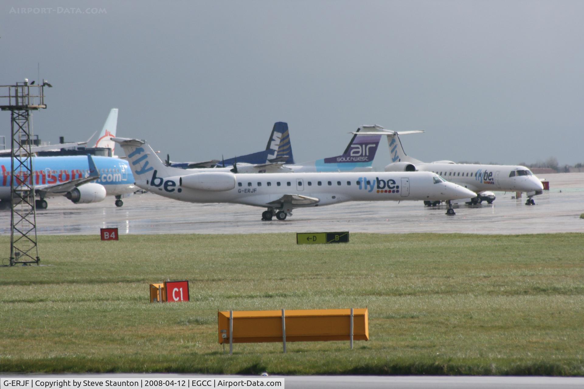 G-ERJF, 2000 Embraer EMB-145EP (ERJ-145EP) C/N 145325, Taken at Manchester Airport on a typical showery April day