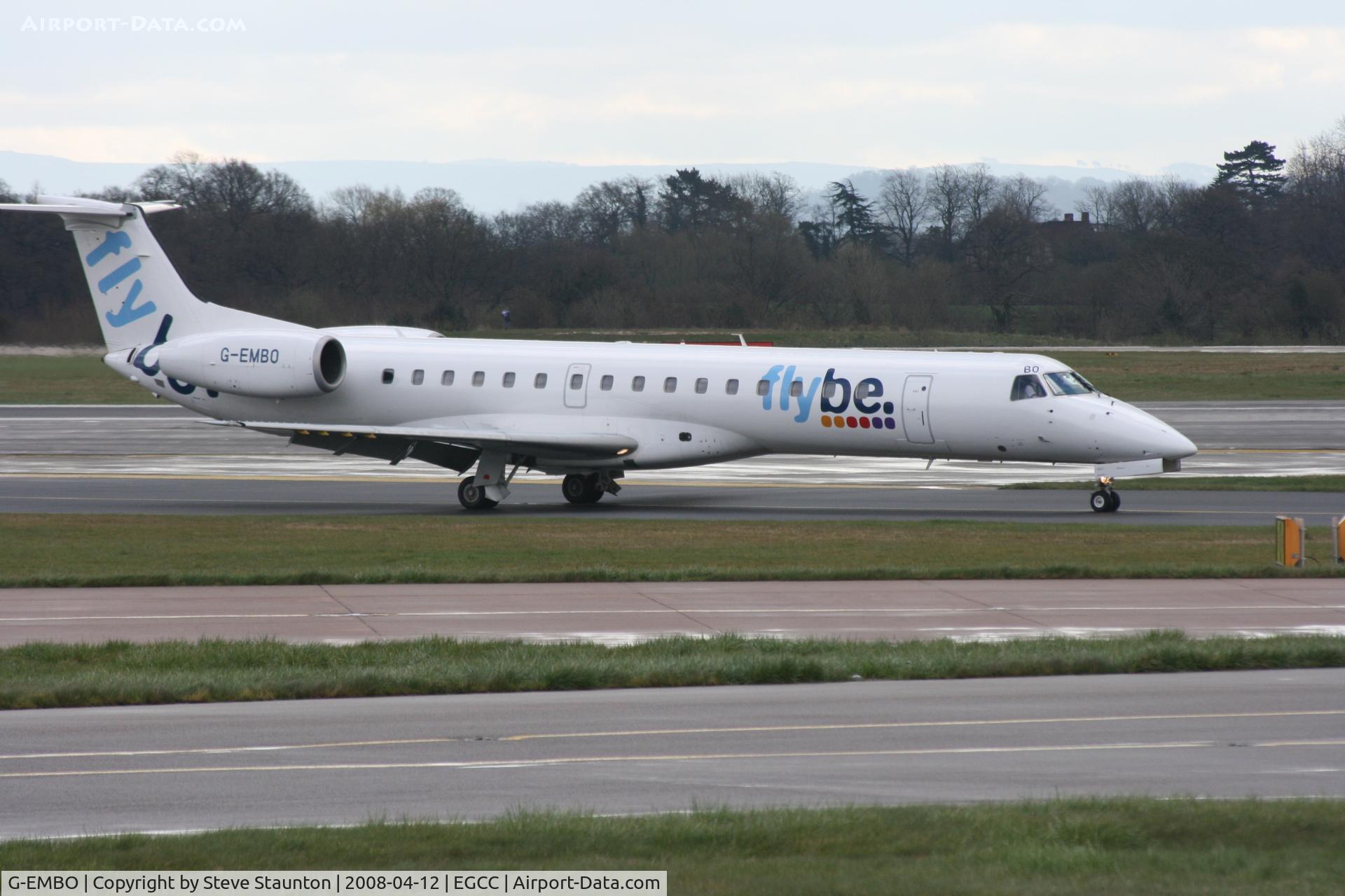 G-EMBO, 2000 Embraer EMB-145EU (ERJ-145EU) C/N 145219, Taken at Manchester Airport on a typical showery April day