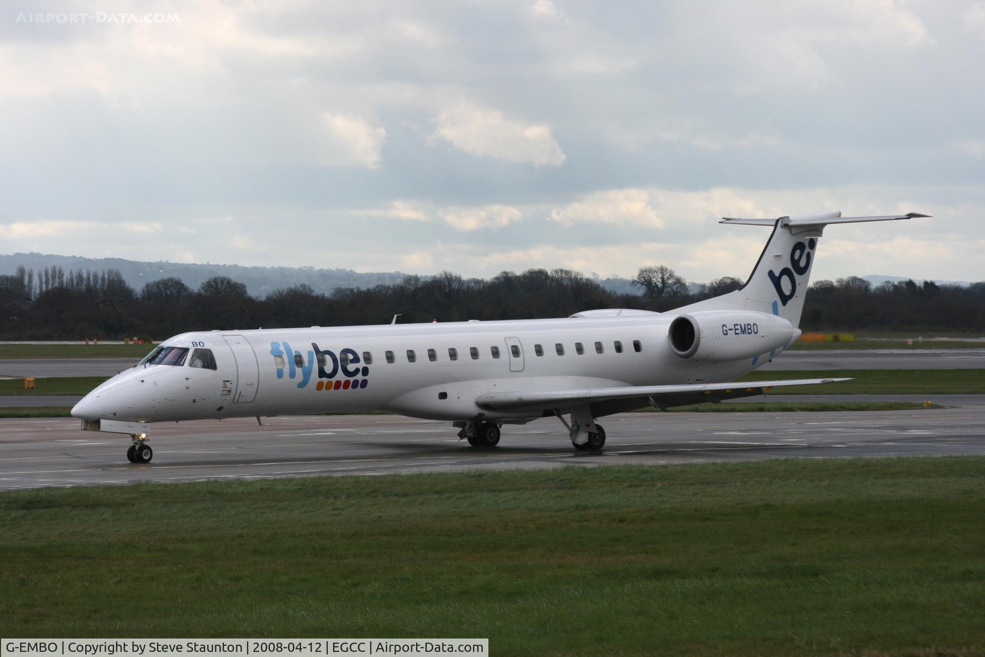 G-EMBO, 2000 Embraer EMB-145EU (ERJ-145EU) C/N 145219, Taken at Manchester Airport on a typical showery April day