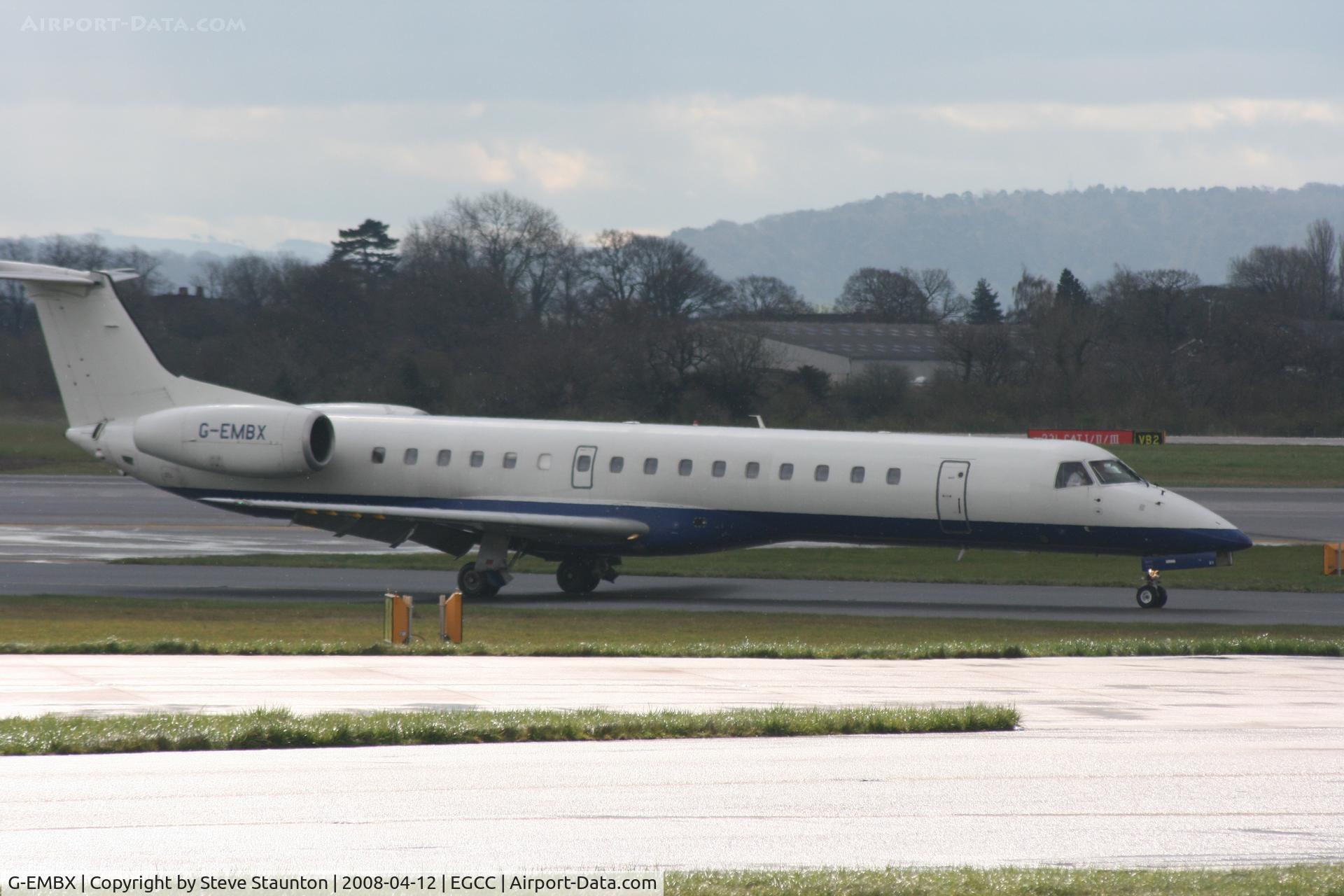 G-EMBX, 2002 Embraer EMB-145EU (ERJ-145EU) C/N 145573, Taken at Manchester Airport on a typical showery April day