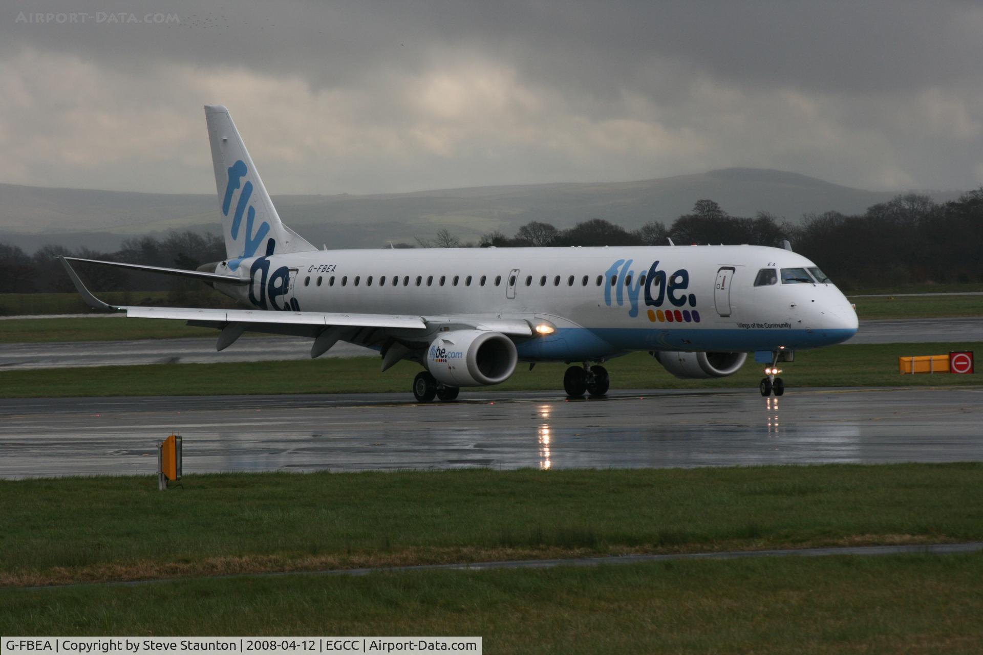 G-FBEA, 2006 Embraer 195LR (ERJ-190-200LR) C/N 19000029, Taken at Manchester Airport on a typical showery April day