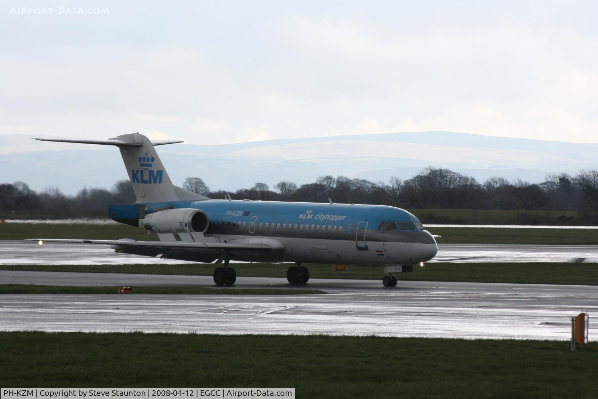 PH-KZM, 1995 Fokker 70 (F-28-0070) C/N 11561, Taken at Manchester Airport on a typical showery April day